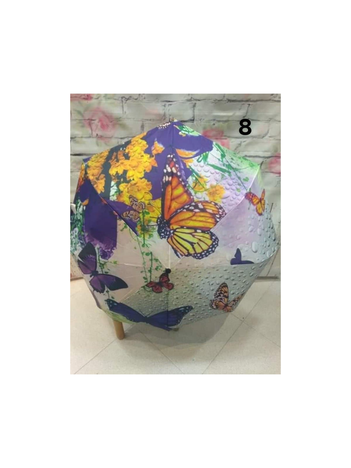 Paraguas con estampado de flores