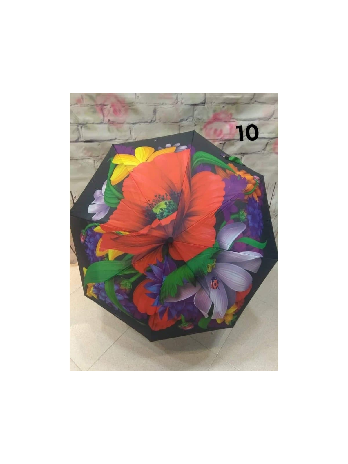 Paraguas con estampado de flores