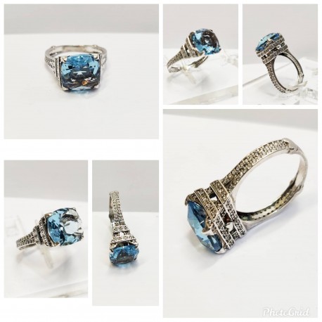 Anillo de plata con piedra swarovski