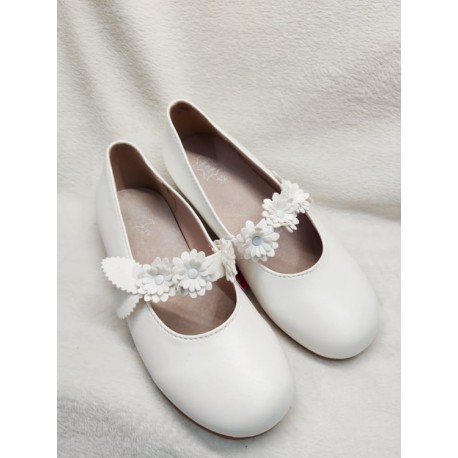 merceditas de niña  color oro/azul marino