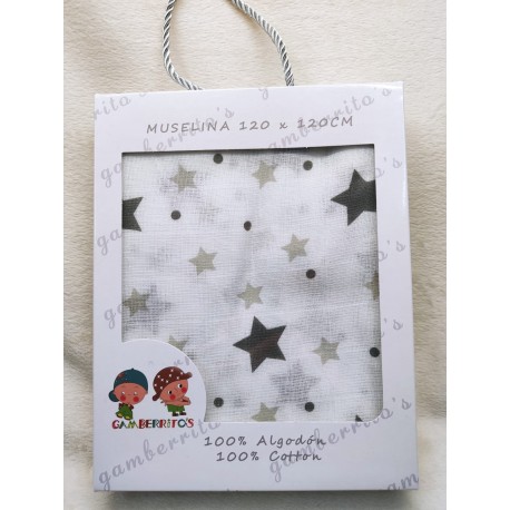 Muselina Grande 120x120 Algodón - 21249 Azul