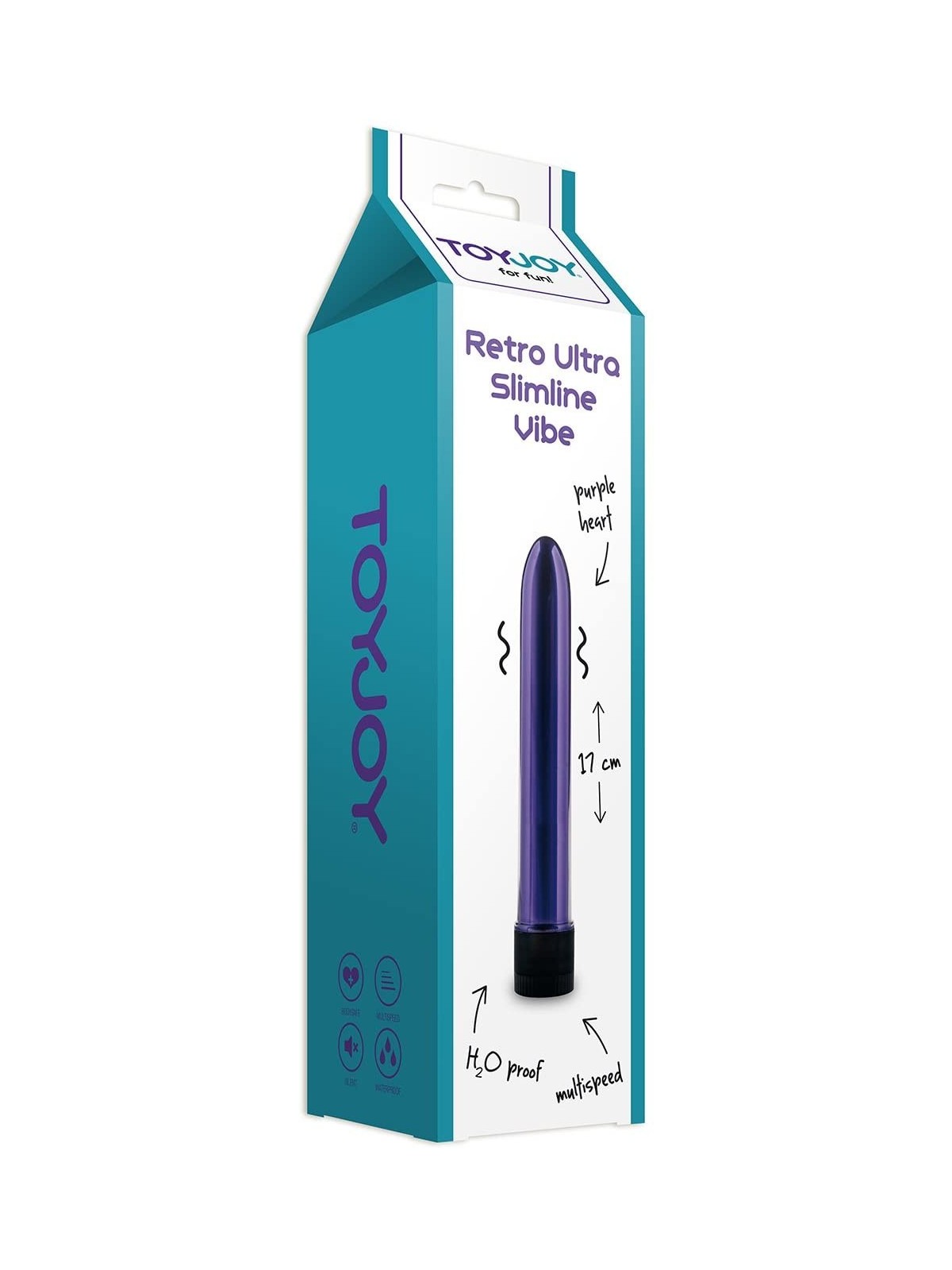  Pasa el ratón por encima de la imagen para ampliarla ToyJoy Retro Ultra Slimline Vibrador Púrpura
