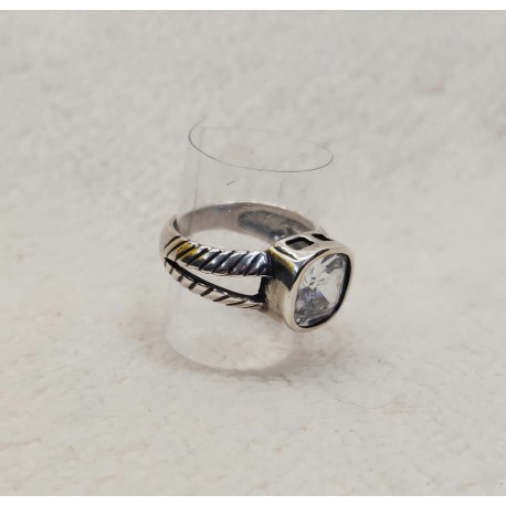 ANILLO DE PLATA  CON ELEMENTO  SWAROVSKI