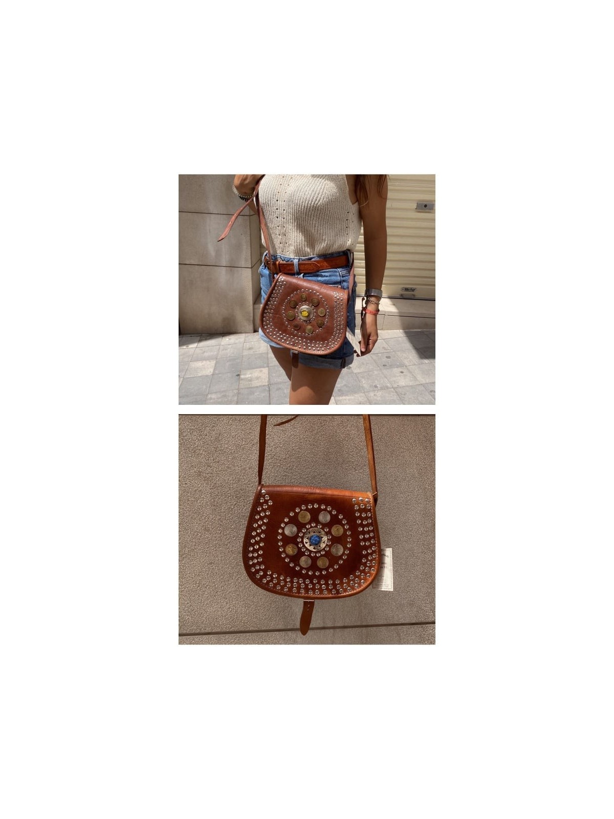 Bolso de cuero boho chic 