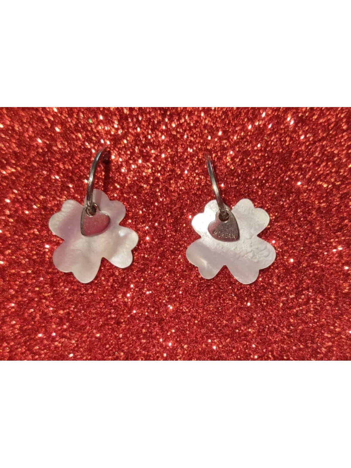 Pendientes de plata con treból  de Nácar de MORGAN de Toi