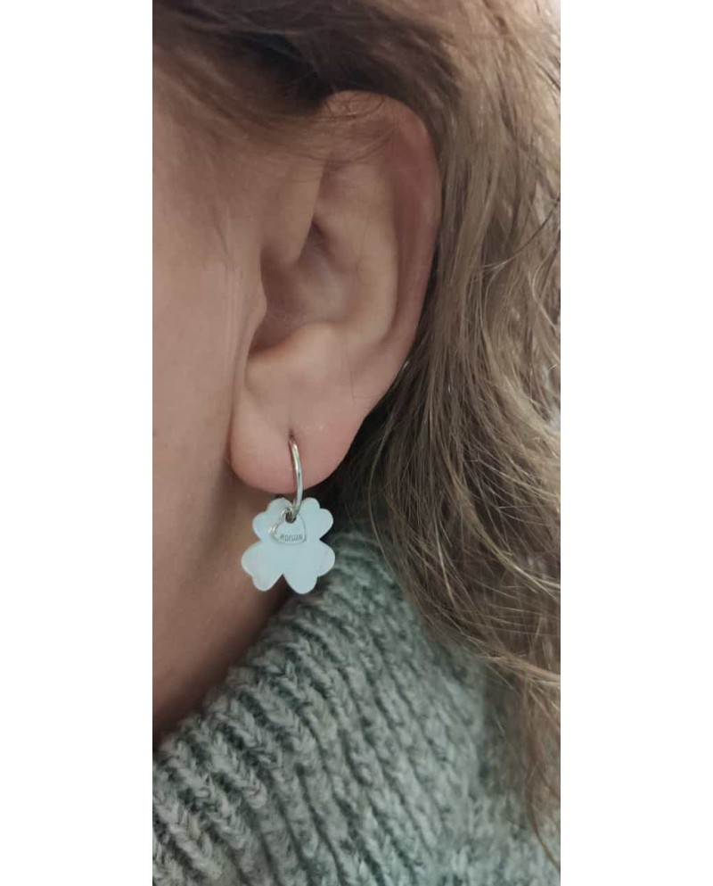 Pendientes de plata con treból  de Nácar de MORGAN de Toi