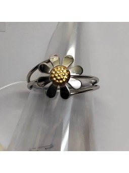 ANILLO DE ACERO Y FLOR DE...
