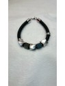 Pulsera de cuero negro