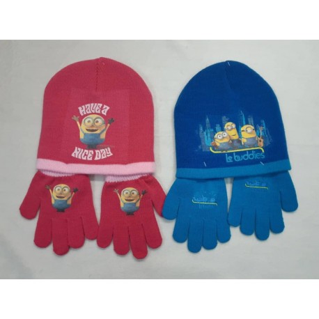 CONJUNTOS CON GORROS Y GUANTES DE LOS MINIONS