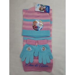 JUEGO CON GORRO, BUFANDA Y GUANTES DE FROZEN