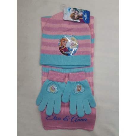JUEGO CON GORRO, BUFANDA Y GUANTES DE FROZEN