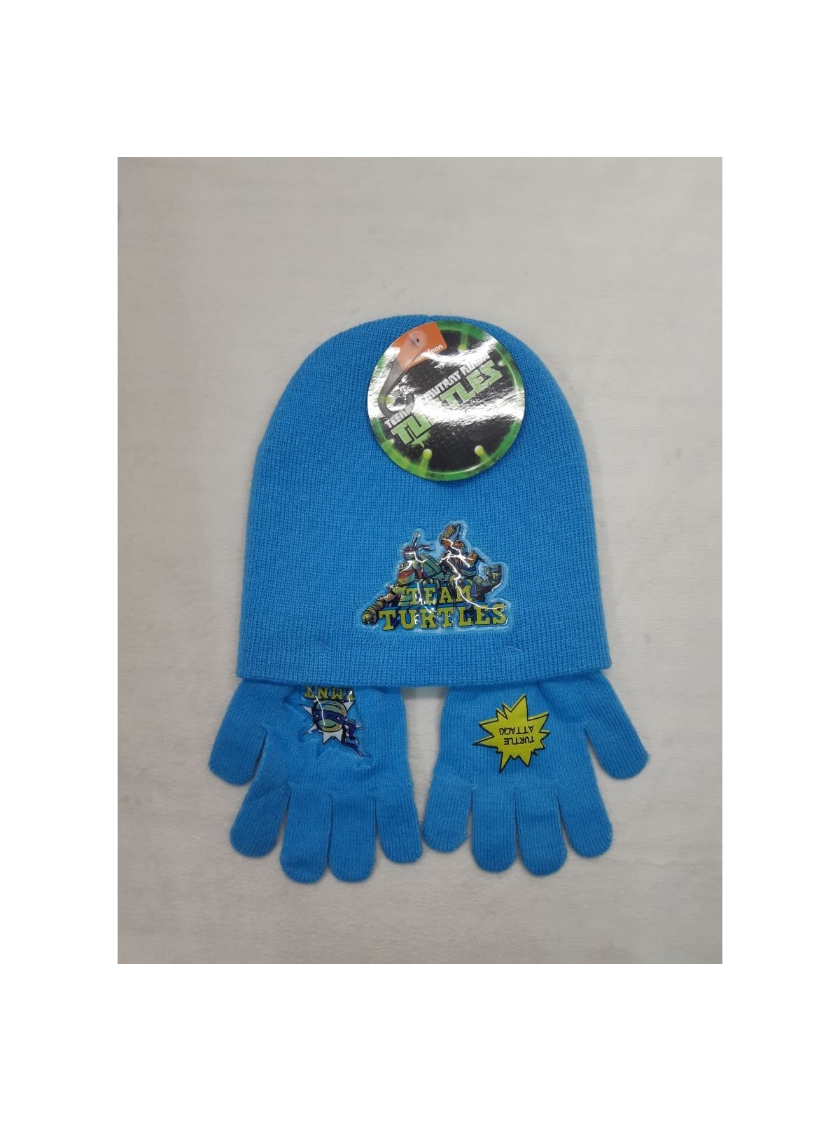 JUEGO CON GORRO Y GUANTES DE LAS TORTUGAS NINJA