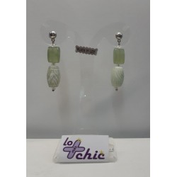 PENDIENTES JADE Y PLATA