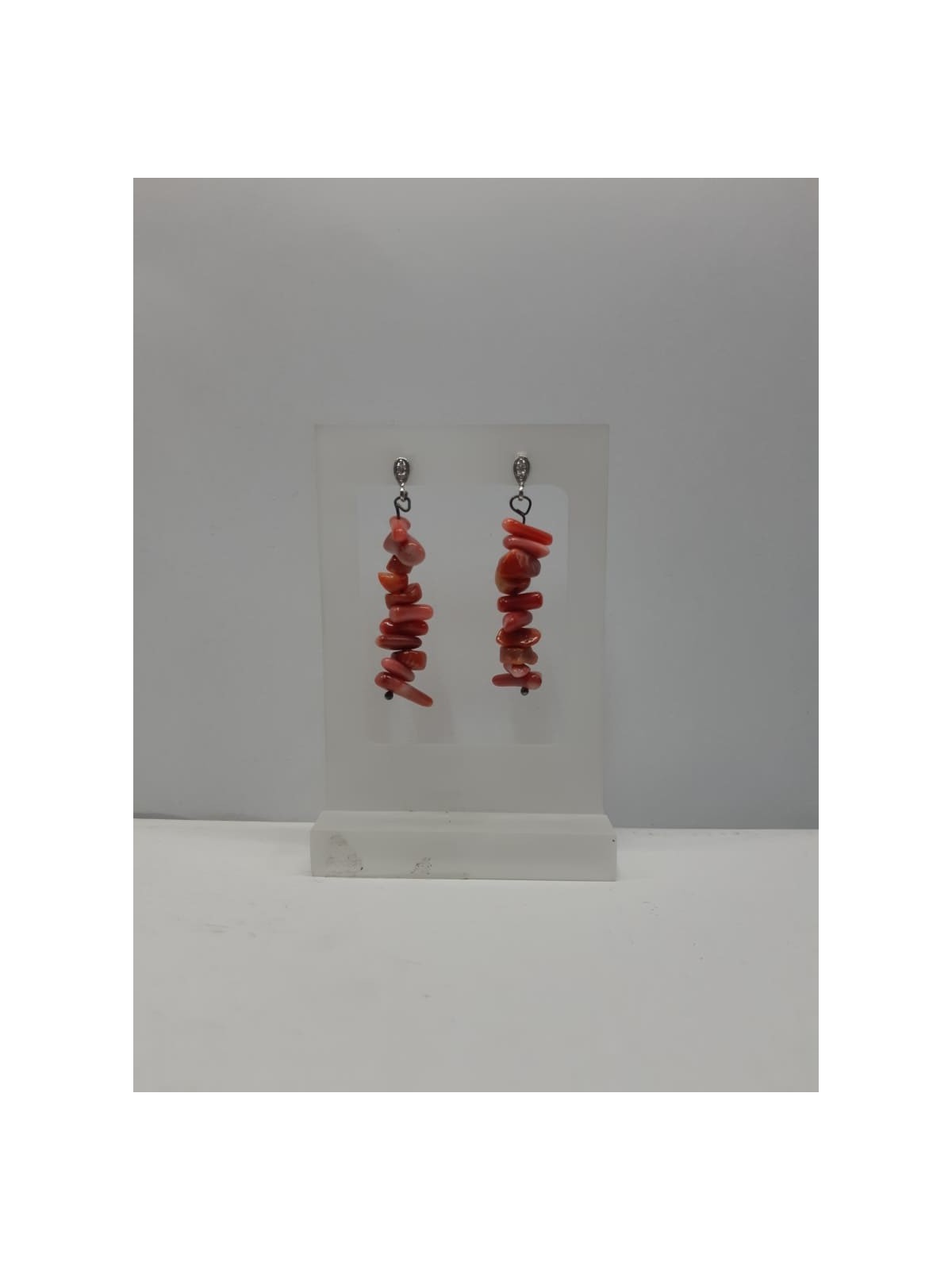 PENDIENTES DE PLATA Y CORAL